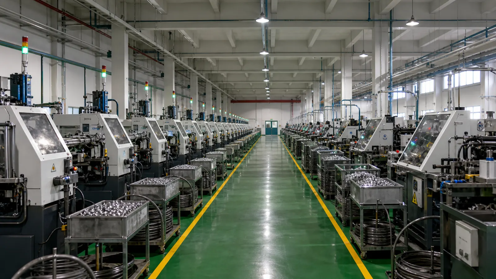 Automated fastener production line with multi-station equipment