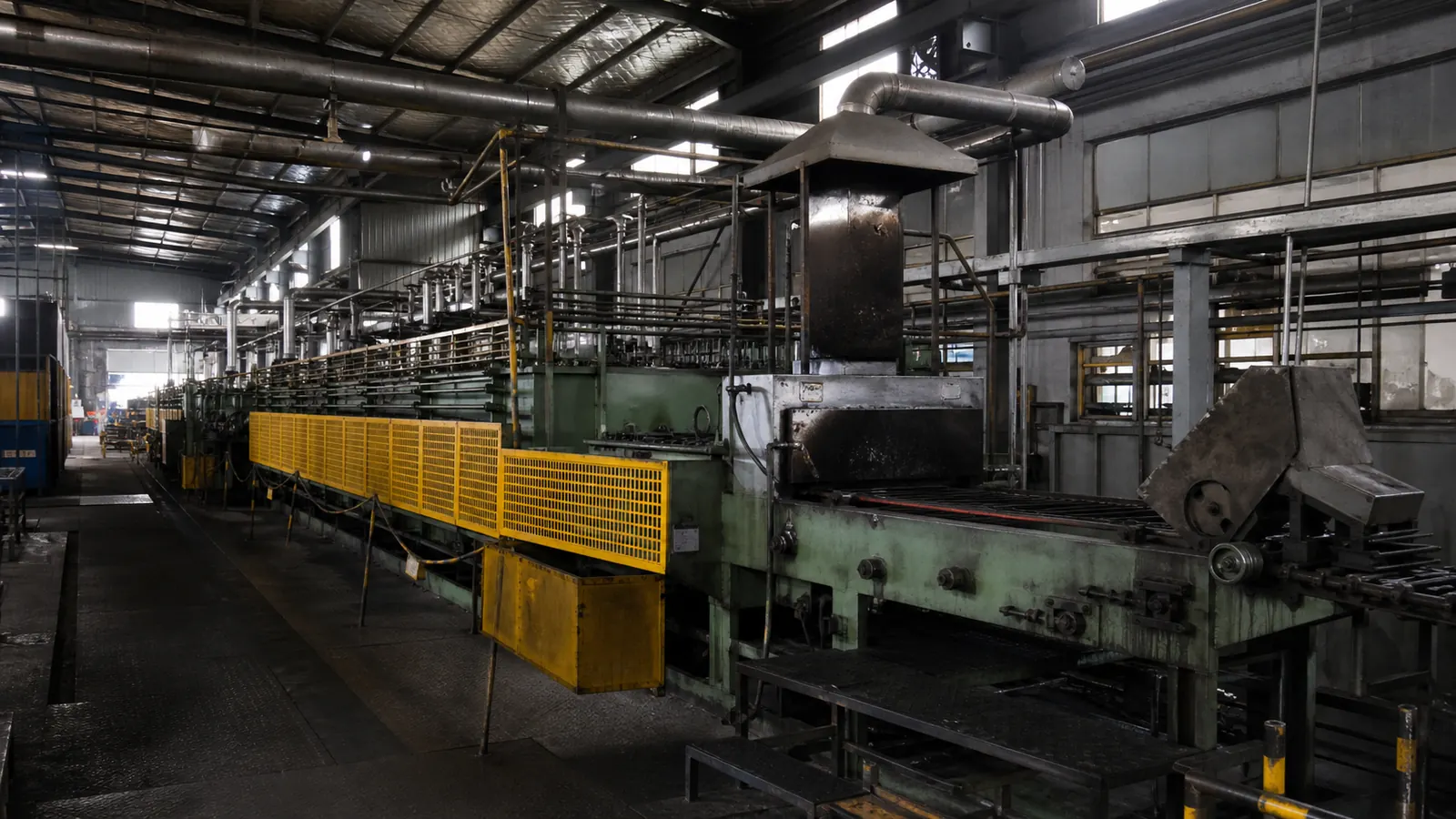 Heat treatment and surface preparation line